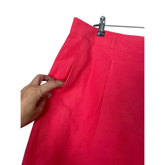 Banana Republic Linen Blend Pleat Front Chino Short Women's Size 14 Salmon‎ EUC - Picture 3 of 9